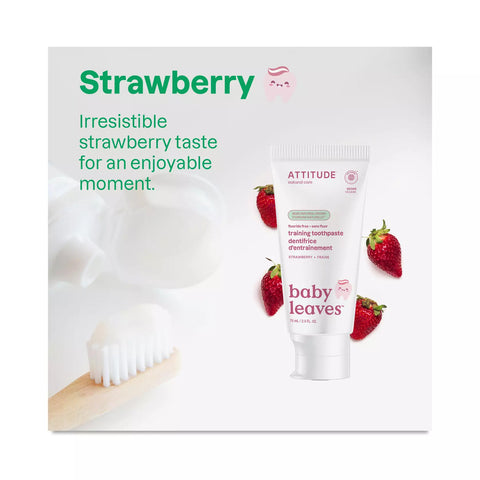 Creme Dental de Treinamento Baby Leaves - Sabor Morango